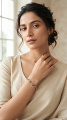 Pink Tulip Vine Bracelet for Women | Gold-Plated Floral Pink Crystal Bracelet | Elegant Everyday Jewelry