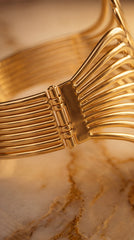 Golden Wing Statement Cuff Bracelet