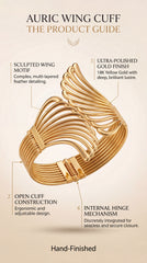 Golden Wing Statement Cuff Bracelet