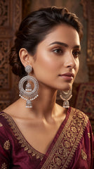 Royal Filigree Pearl Jhumka Oxidised Earrings