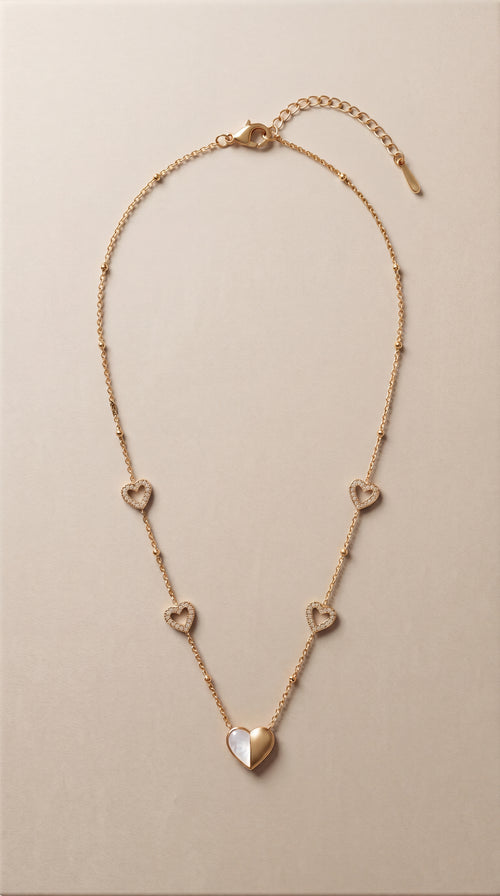 Zelya Eternal Heart Anti-Tarnish Necklace | Gold Heart Charm Necklace