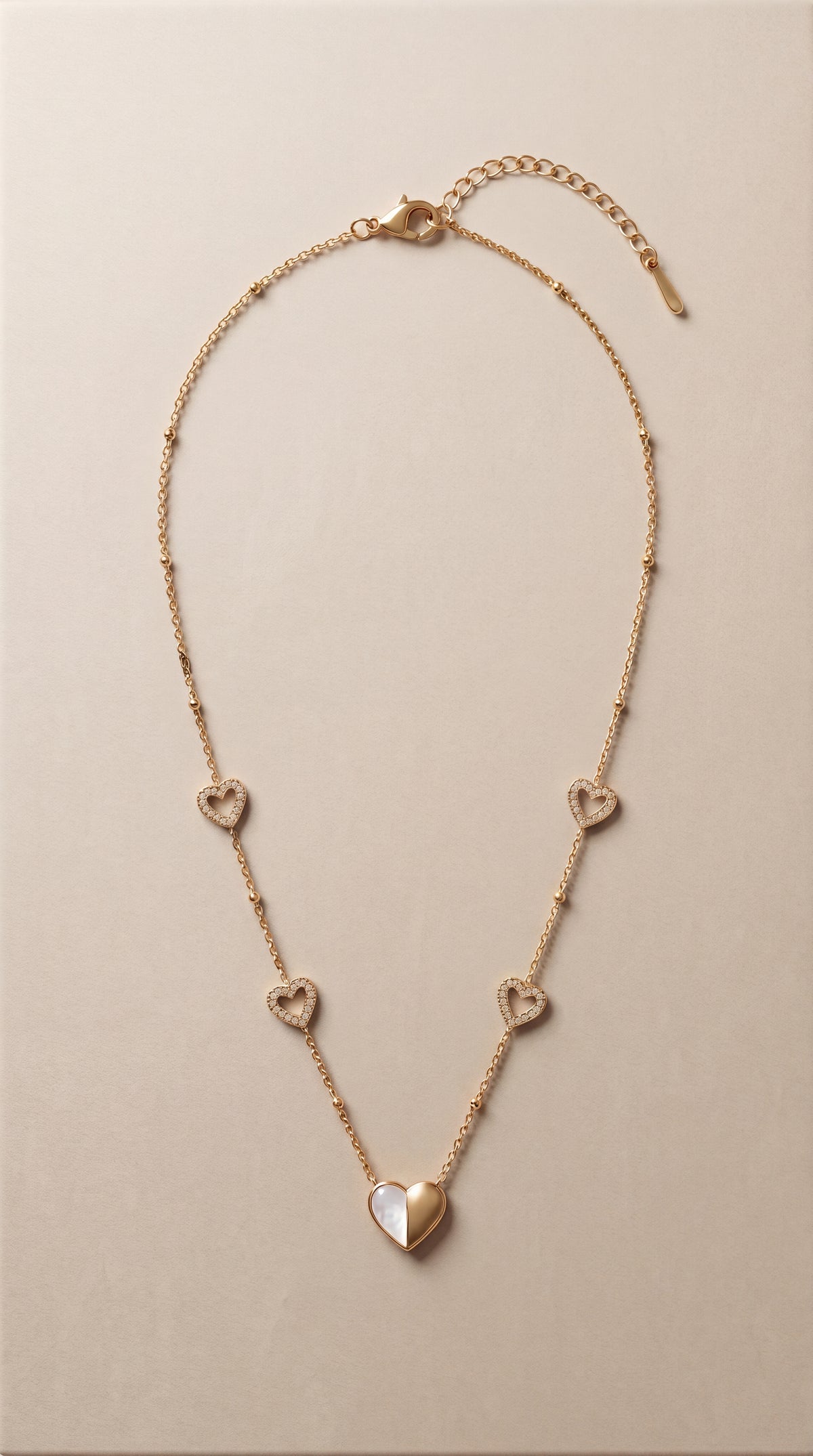 Zelya Eternal Heart Anti-Tarnish Necklace | Gold Heart Charm Necklace