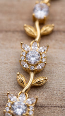 Zelya Crystal Tulip Vine Bracelet | Luxury Gold Floral Bracelet for Women