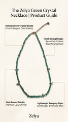 Zelya Emerald Aura Natural Stone Necklace | Green Crystal Beaded Necklace