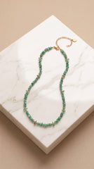 Zelya Emerald Aura Natural Stone Necklace | Green Crystal Beaded Necklace
