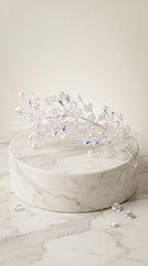 Zelya Crystal Floral Bridal Hair Tiara for Women | Handmade Wedding Hair Vine
