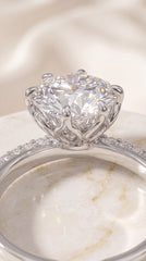Zelya Royal Solitaire Crystal Ring for Women | Luxury Silver Zircon Ring