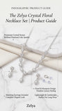 Zelya Crystal Floral Necklace & Earrings Set | Silver-Tone Bridal Jewelry Set