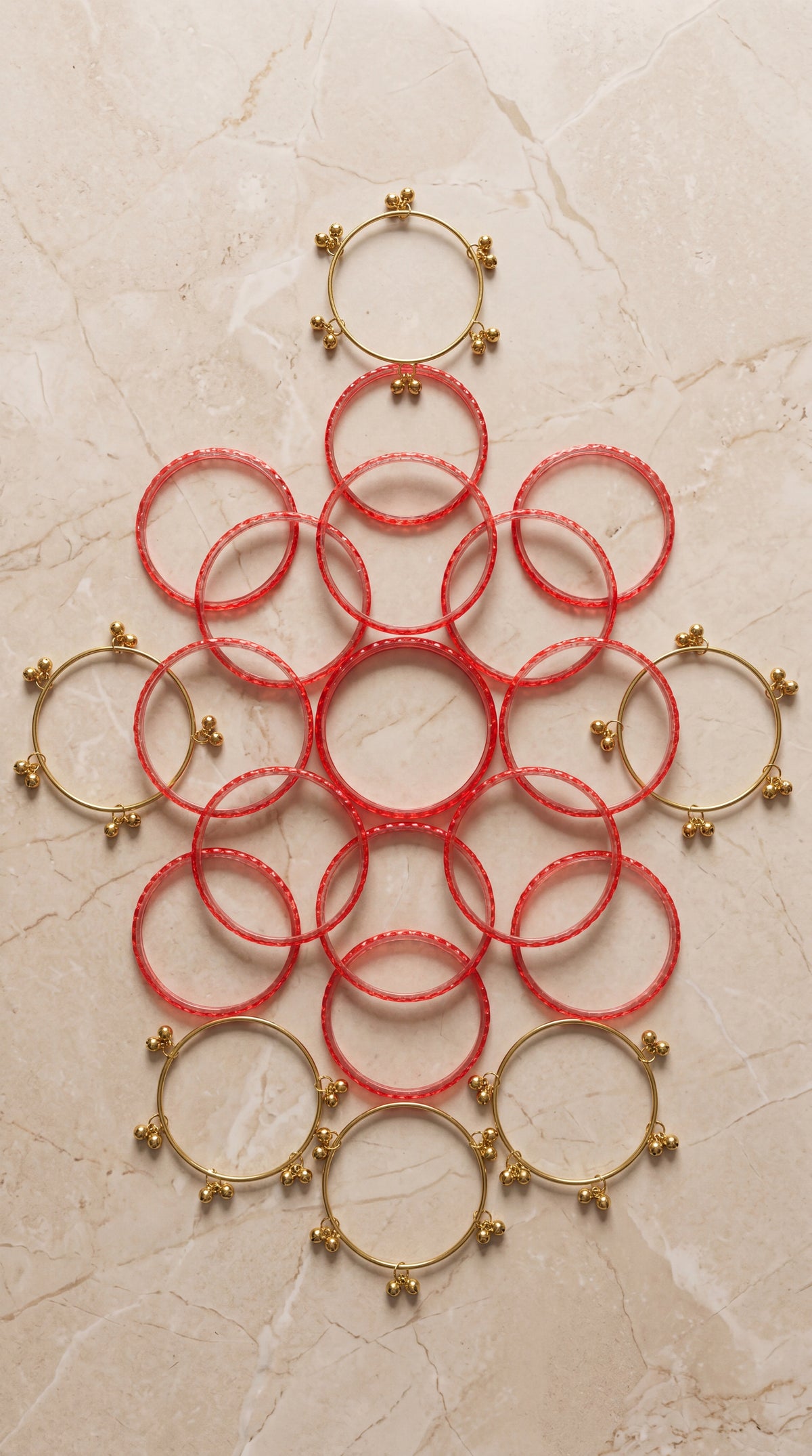 Zelya Traditional Kashmiri Pink Bangles Set (20 Pieces) for Women