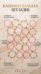 Zelya Traditional Kashmiri Pink Bangles Set (20 Pieces) for Women