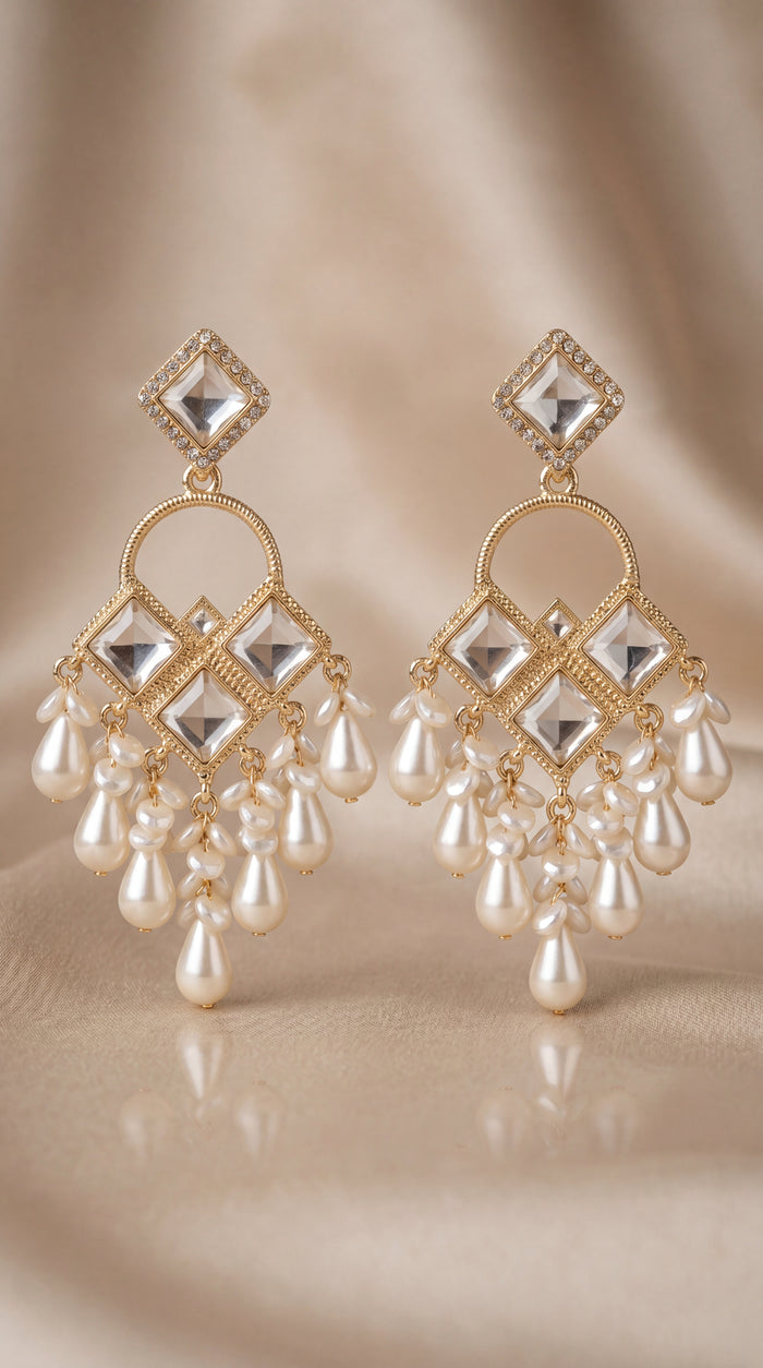 Luna Pearl Drop Korean Earrings