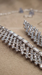 Diamond Finish Necklace Set with Earrings
