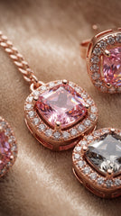 Pastel Crystal Necklace Set with Earrings