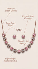 Pastel Crystal Necklace Set with Earrings