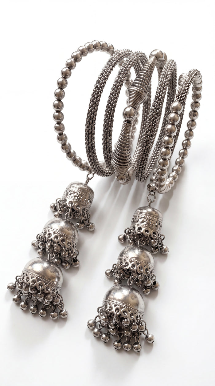 Velora Oxidised Tassel Bracelet