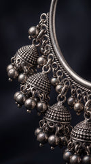 Moonlight Oxidised Jhumkas