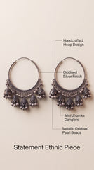 Moonlight Oxidised Jhumkas