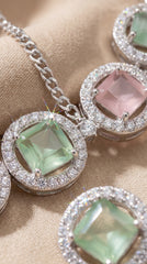 Blush Crystal Necklace Set with Earrings