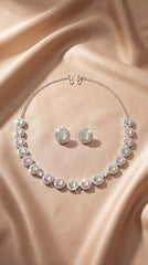 Blush Crystal Necklace Set with Earrings