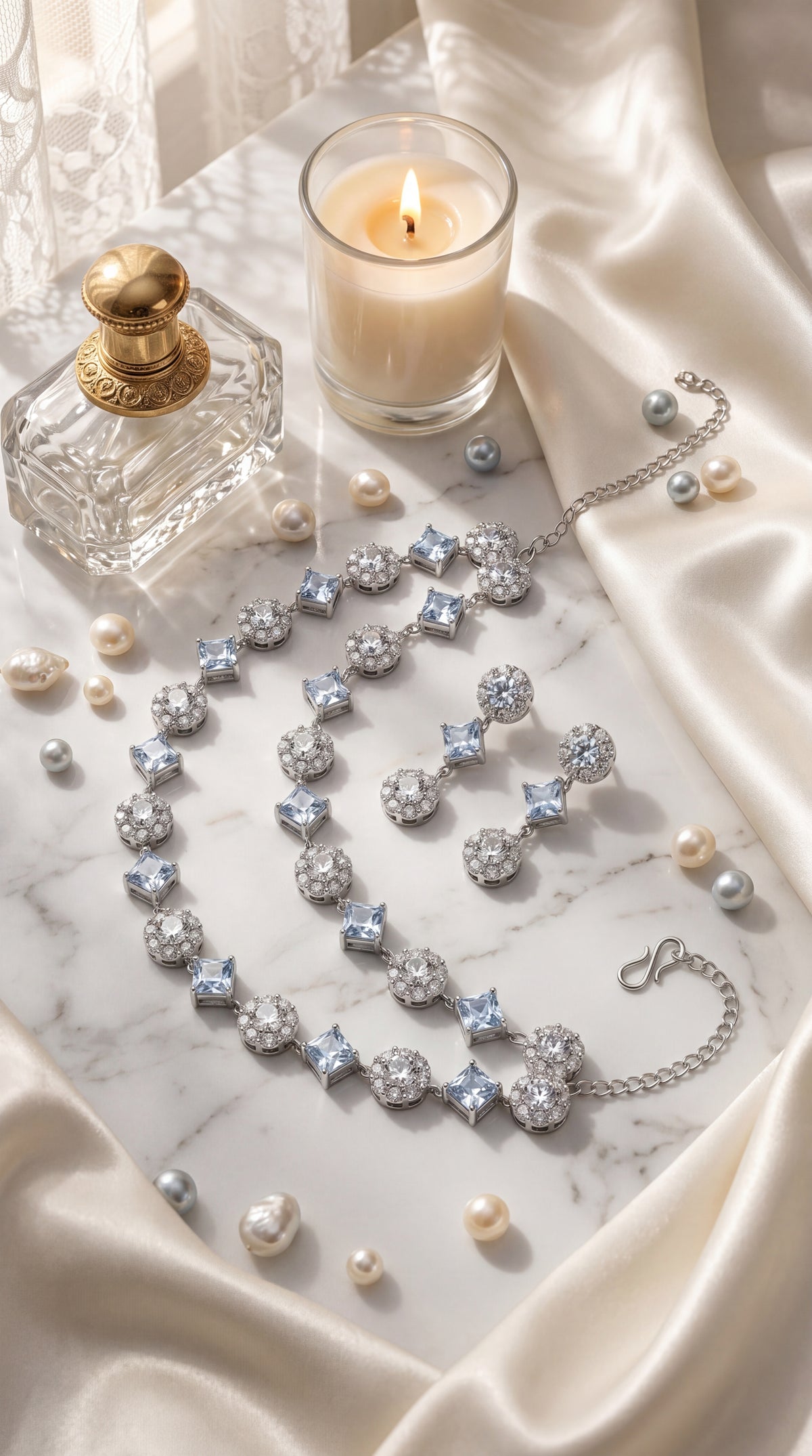 Premium Crystal Necklace Set with Earrings