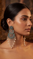 Astera Oxidised Pearl Earrings