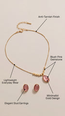 Blush Aura Pendant Necklace Set