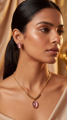 Blush Aura Pendant Necklace Set