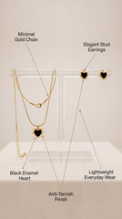Midnight Heart Necklace Set
