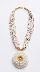 Ivory Bloom Beaded Statement Necklace