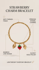 Berry Bloom Charm Gold Bracelet