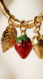 Berry Bloom Charm Gold Bracelet