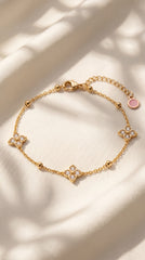 Clover Glow Gold Anklet