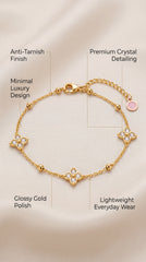 Clover Glow Gold Anklet