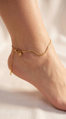 Luna Drop Gold Anklet