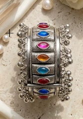 Velmira Gemstone Oxidised Bracelet