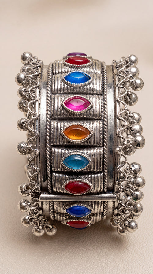 Velmira Gemstone Oxidised Bracelet