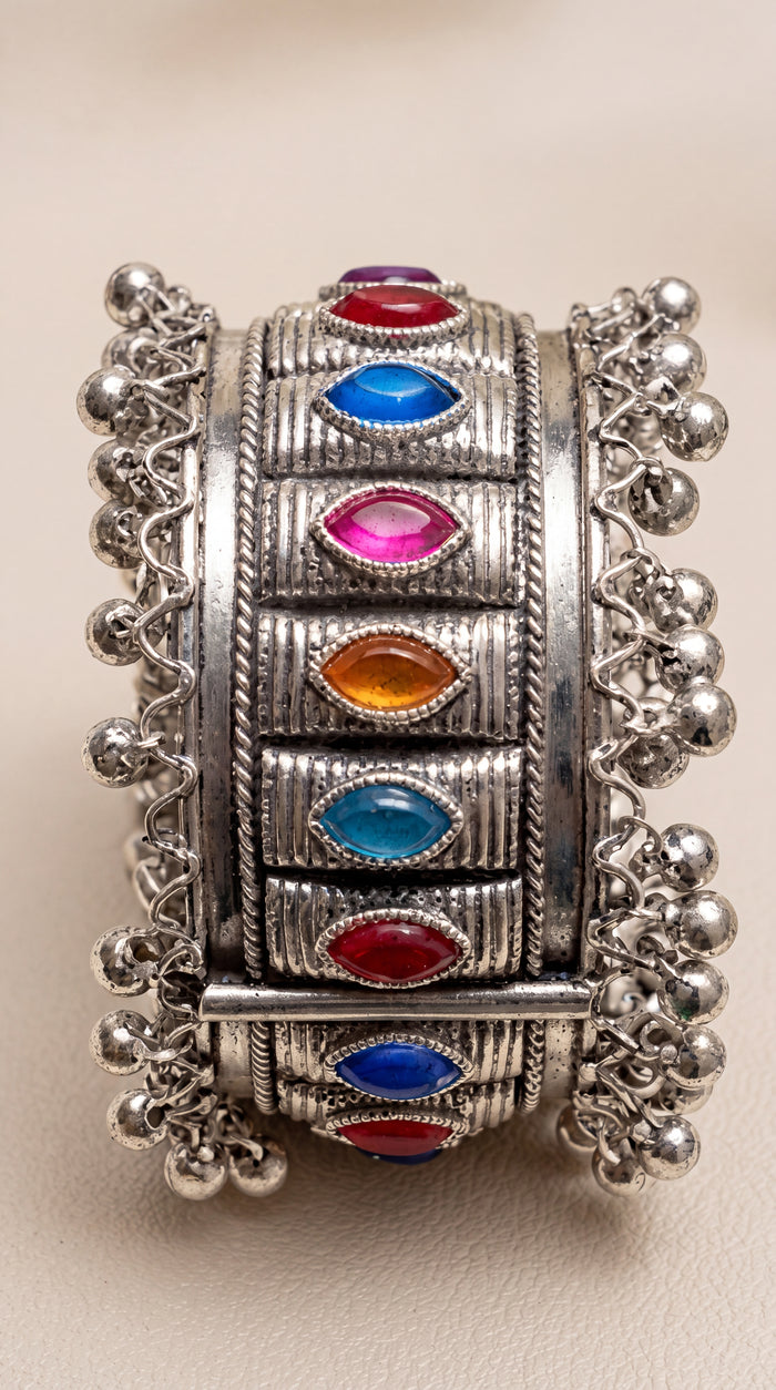 Velmira Gemstone Oxidised Bracelet