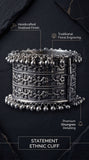 Classic Oxidised Wide Bracelet