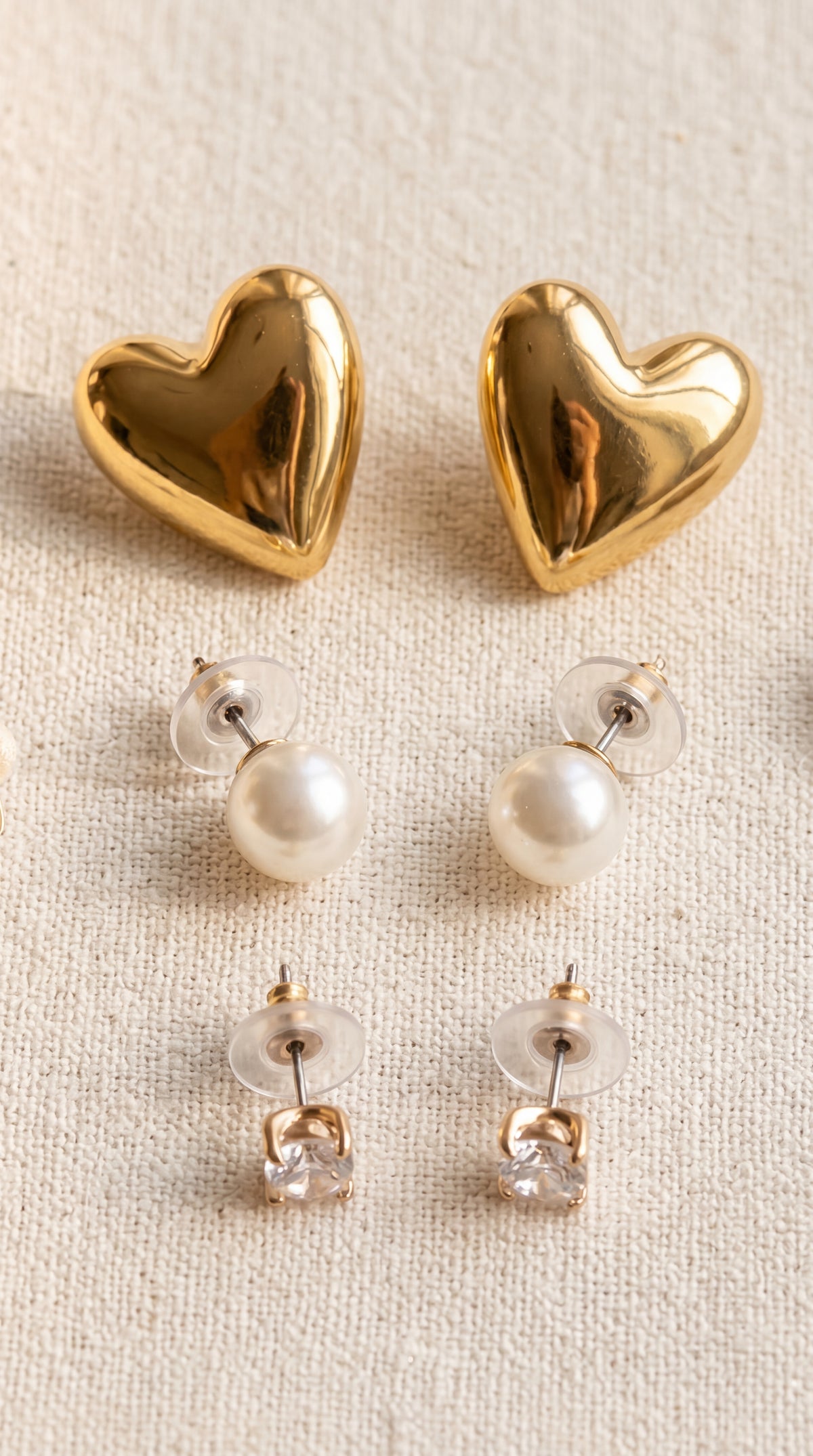 Luna Trio Korean Earring Set  (3 Pairs)