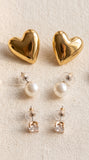Luna Trio Korean Earring Set  (3 Pairs)