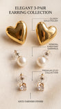 Luna Trio Korean Earring Set  (3 Pairs)