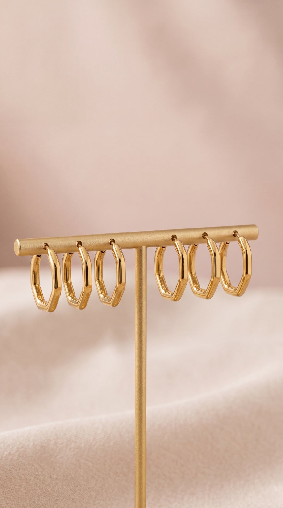 Gold Hoop Earrings Set of 3