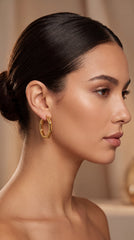 Gold Hoop Earrings Set of 3