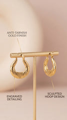Textured Gold Hoop Earrings