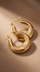 Textured Gold Hoop Earrings