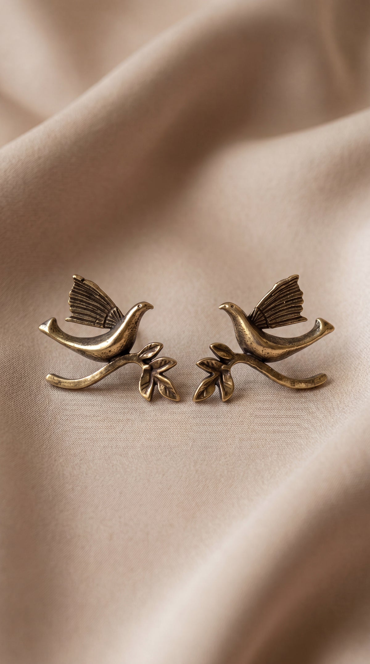 Brass Bird Earrings