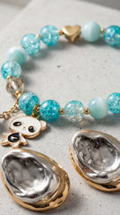 Blue Charm Bracelet Set (Bracelet + Earrings)