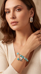 Blue Charm Bracelet Set (Bracelet + Earrings)