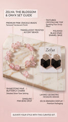 Pink Butterfly Charm Set (Bracelet + Earrings)