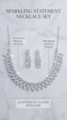 Classic Crystal Statement Necklace Set with Earrings